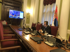 30 November 2020 The Speaker of the National Assembly of the Republic of Serbia Ivica Dacic at the online session of the Council and the 13th Plenary Session of the Collective Security Treaty Organisation